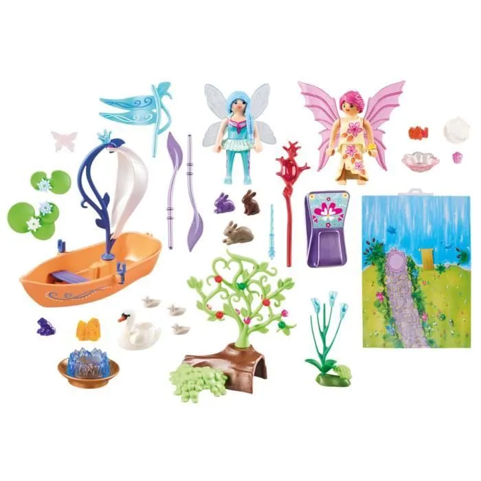 PLAYMOBIL - Play Map - Fées avec Support de Jeu - La Forêt enchantée - Mixte - A partir de 5 ans-2