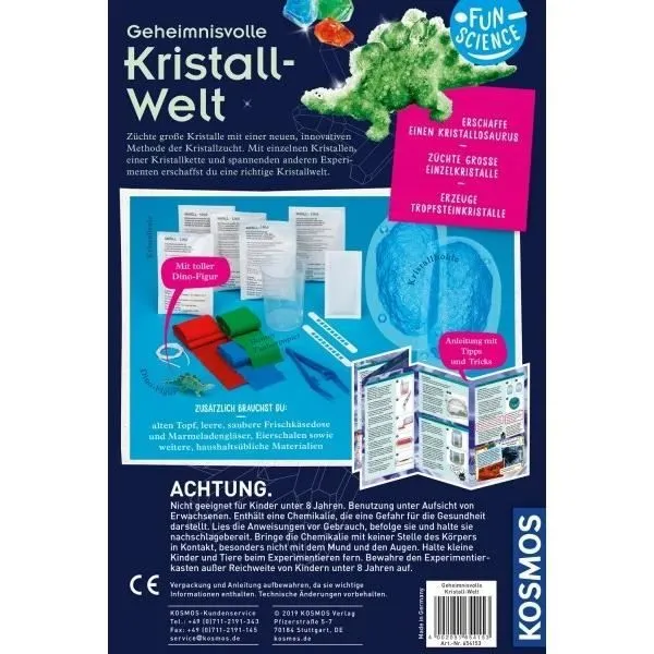 Kit d'expériences - KOSMOS - FUN SCIENCE GEHEIMNISVOLLE KRISTALLWELT - Géologie - Mixte - 8 ans-3