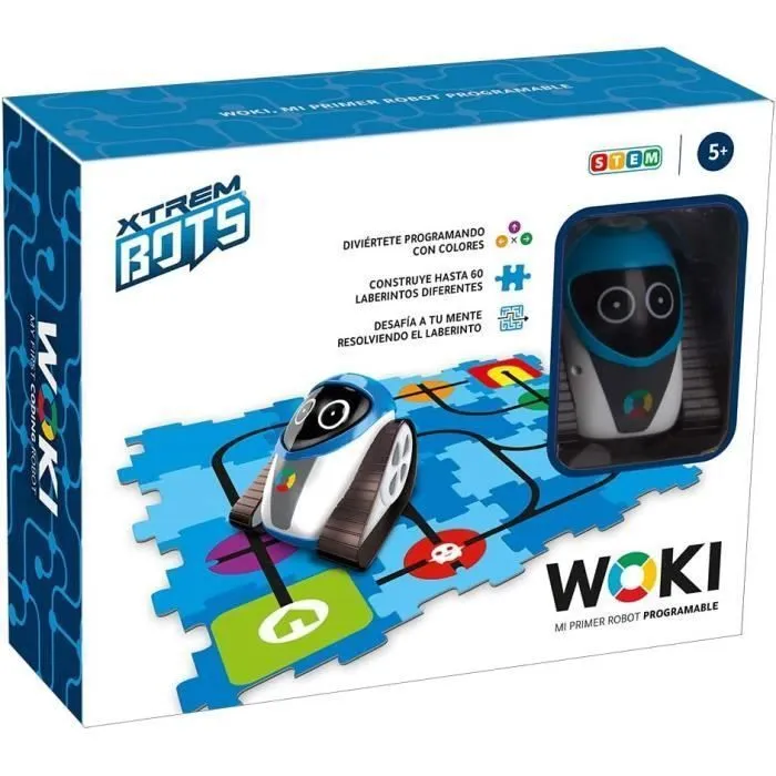 Xtrem Bots - Woki, Jouet Robot Programmable, Jeu Educatif Enfant, Jouets Garçons, Cadeau Garcon 5 Ans, Robot Intelligent-0