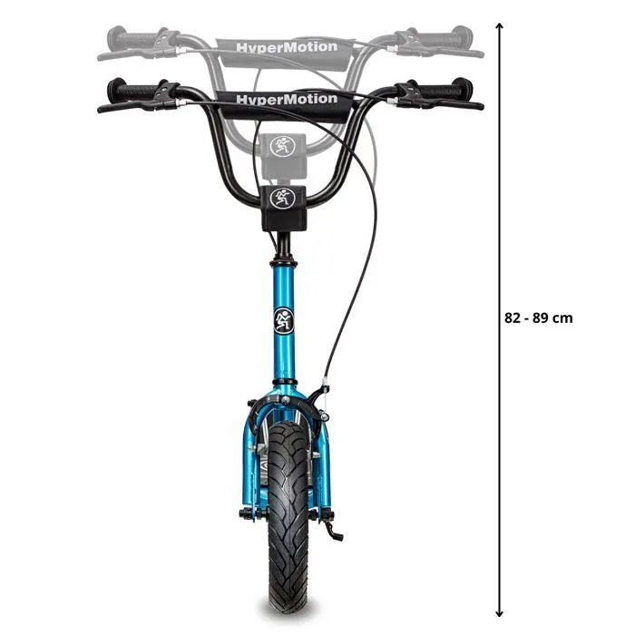 HyperMotion Trottinette Enfant & Ado - Freins à 2 Mains - Roues Gonflables 30 cm -Cadre en Acier Robuste - 50 KG MAX RUBY 12 - Bleue-5