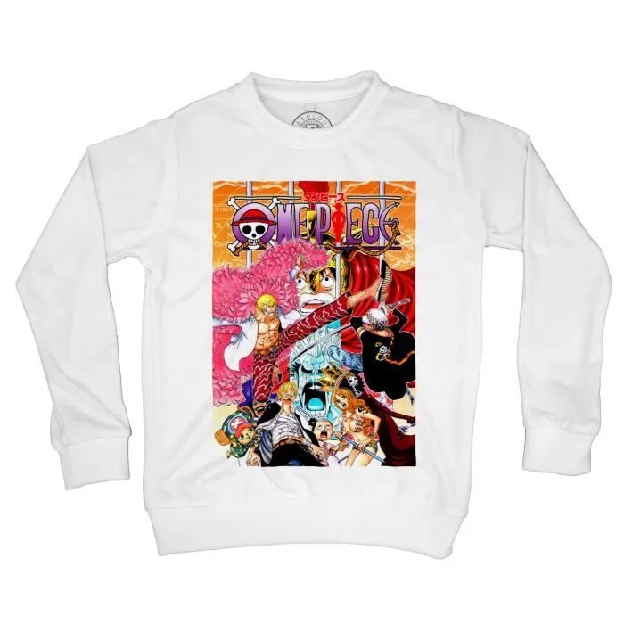 Sweat-Shirt Enfant - FABULOUS - One Piece - Col capuche - Manches longues - Blanc-0