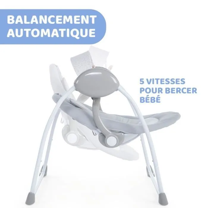 Balancelle Relax and Play - CHICCO - Gris - Balancement automatique - Barre de jeu - Siège rembourré-2
