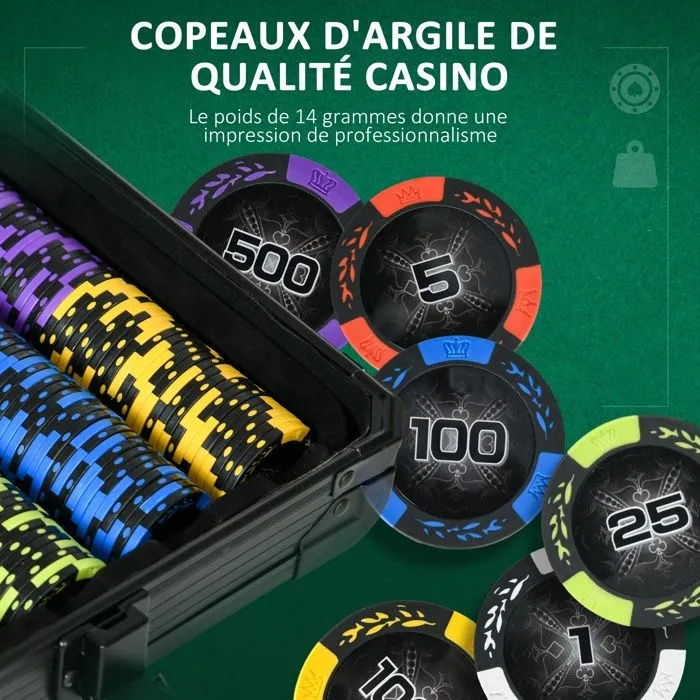 SPORTNOW - Mallette de Poker - Plastique - 57.5x24x10.5cm - Noir-5