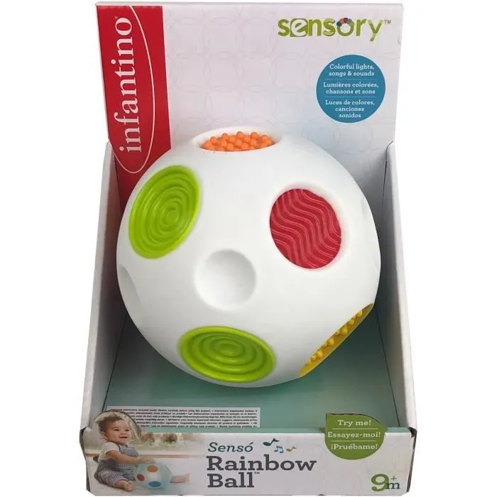Jouet interactif pour bébé - INFANTINO - Senso' Balle Sonore - 4 mélodies - 7 couleurs et lumières - 6 textures-3