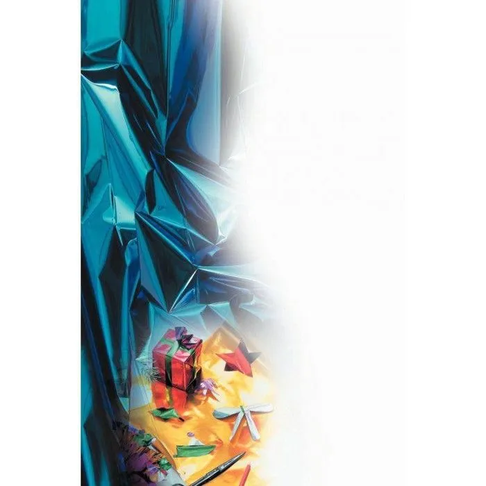 Papier métal - Non spécifié - 0.7 x 1.50m - Bleu et Argent - Décoration de fête - Intérieur-1