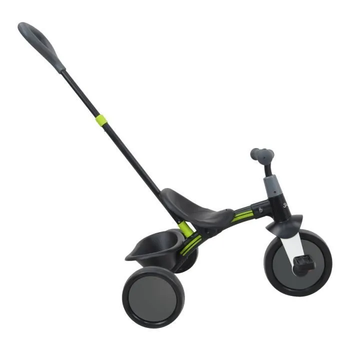 Tricycle - Sunny - Noir/Gris - Barre de Poussée Amovible - 3 Roues - 2 à 5 Ans-1