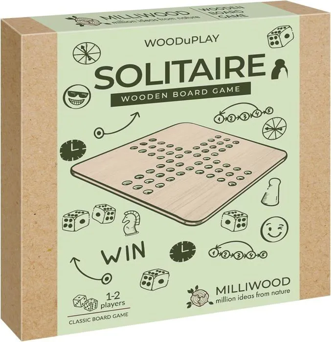 Solitaire - Jeu de plateau en bois - Jeu de Stratégie pour Enfants et Adultes - Milliwood-2