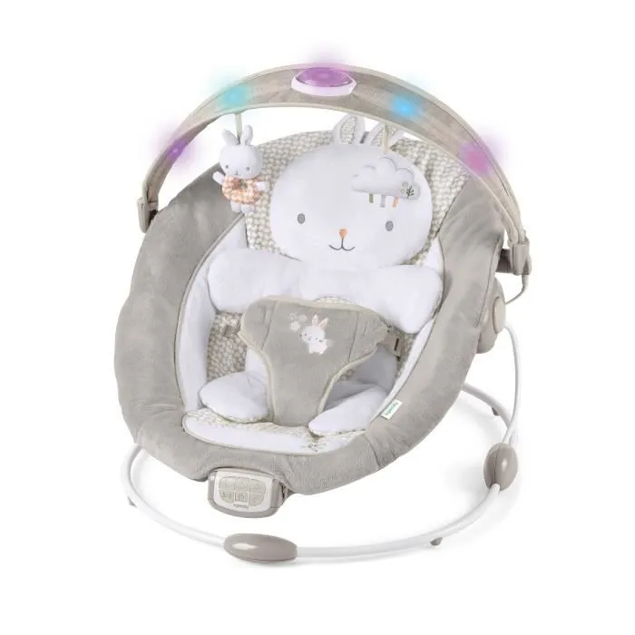 INGENUITY Transat confort Petit Lapin, Arche d'éveil lumineuse, Coussin réducteur amovible-0