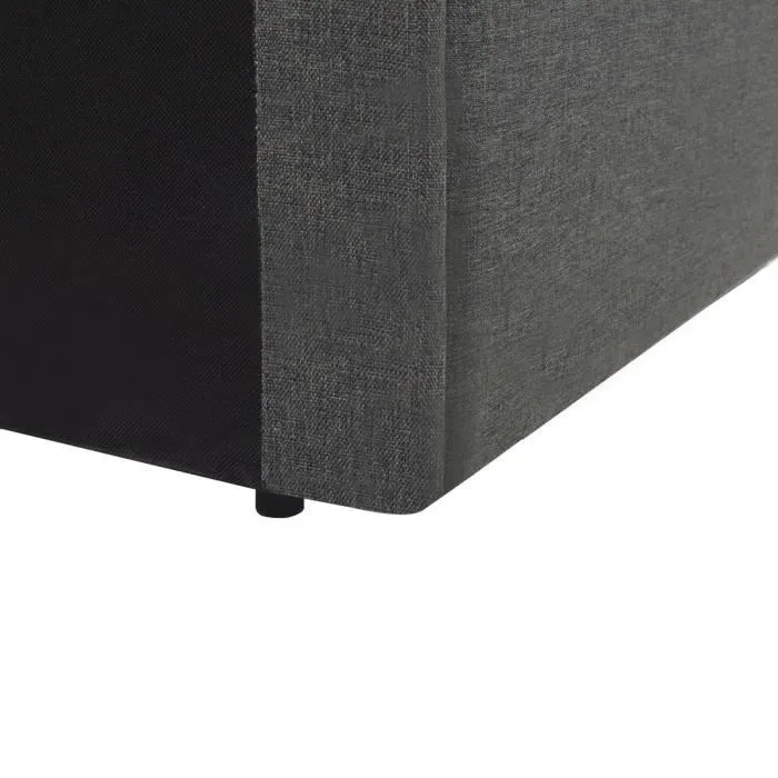 ECLIPSE Lit adulte + coffre de journée - Tissu gris foncé - 160 x 200 cm-8