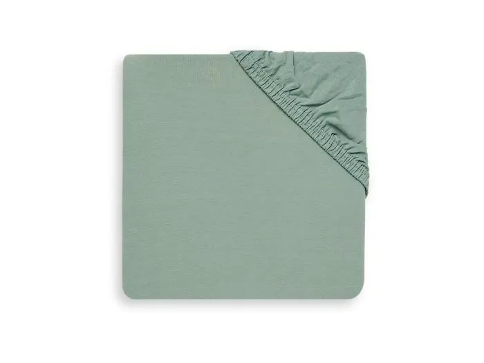 Drap housse matelas Jollein - 511-507-00095 - Drap-Housse en Jersey, 120 cm Longueur x 60 cm Largeur, Vert Cendre-0