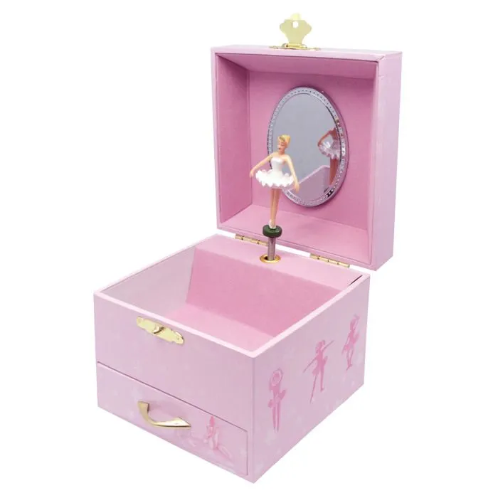 Boîte à musique - TROUSSELIER - Danseuse Etoile - Coffret cube - Chaussures ballerine - Rose-1