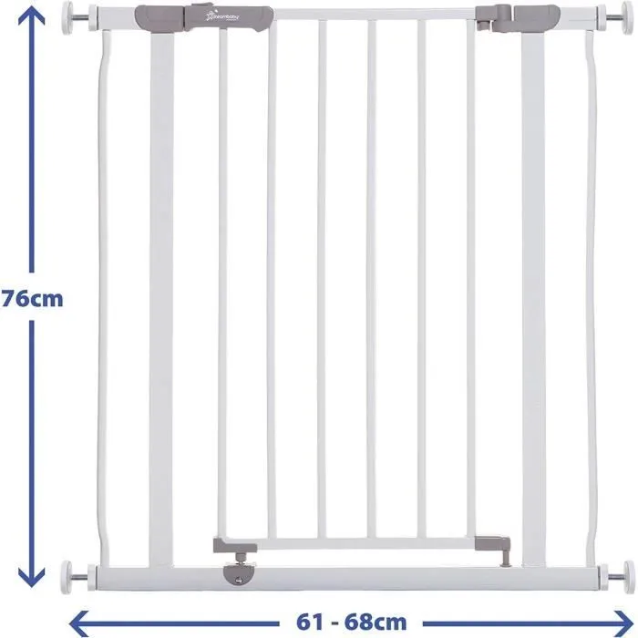 Barrière de sécurité - DREAMBABY - AVA - Montée par pression - 61-67 x 76 cm - Double verrouillage - Blanc-1