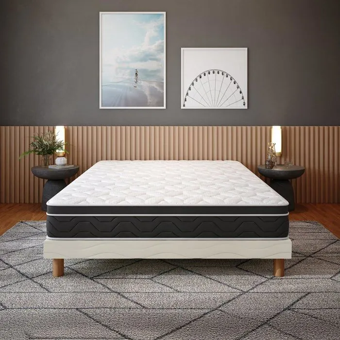 Matelas - NUAGE - 140x190 cm - Ressorts ensachés - Mousse Haute Résilience - Soutien ferme-2
