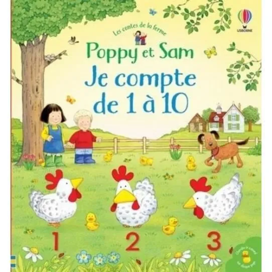 Livre pour enfants - Poppy et Sam - Je compte de 1 à 10 - Apprentissage du comptage - Scènes imagées-0