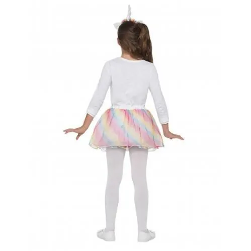 Kit licorne pastels multicolore fille - Tutu et bandeau élastique - 2 éléments - A partir de 3 ans-1