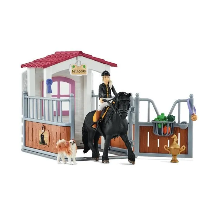 Box avec Tori et Princess, Extension pour écurie schleich avec 26 éléments inclus dont 1 cheval schleich, coffret figurines pour-1