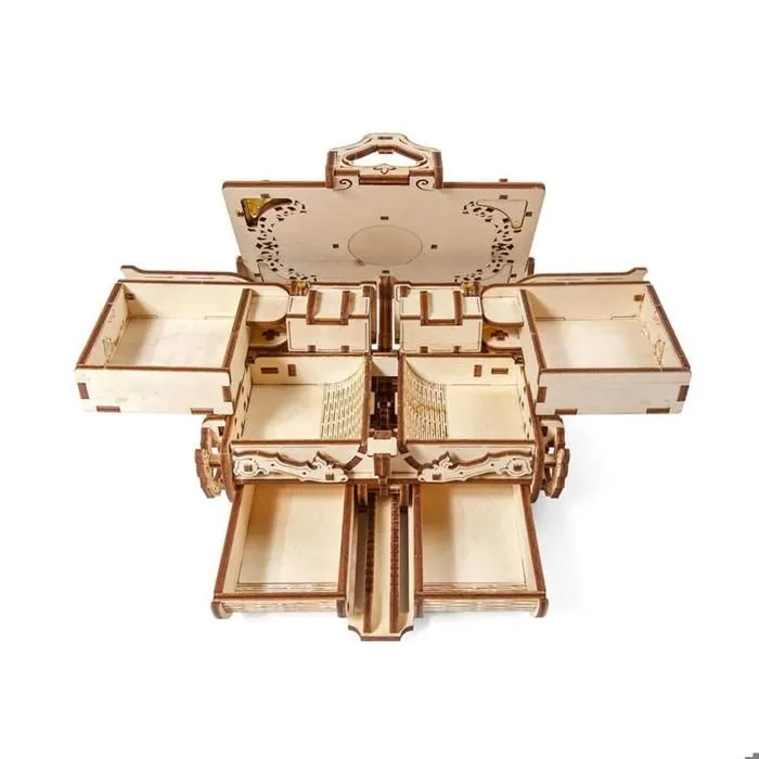 Boîte Antique UGEARS - Puzzle 3D Mécanique en Bois - 100-200 Pièces - Pour Bébé de 14 ans et Plus-4