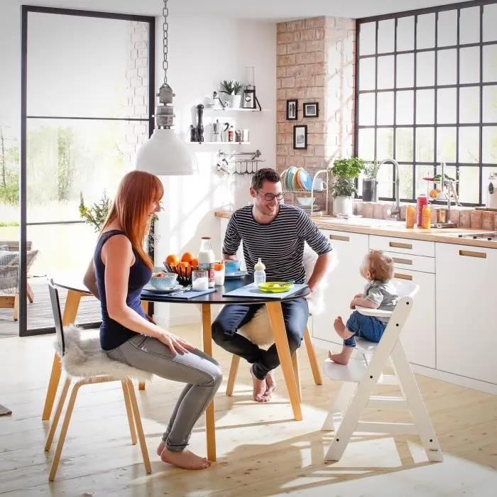 HAUCK Chaise Haute en Bois pour bébé Évolutive Alpha + / grey-3