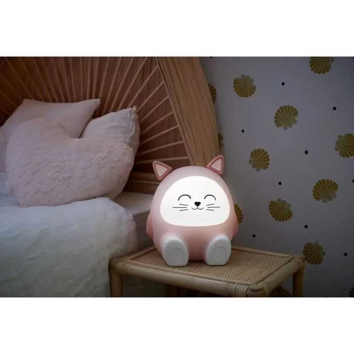 Enceinte lumineuse & veilleuse - BIGBEN - Chat - Bluetooth 5.0, 15W, Veilleuse réglable, Minuterie, Batterie USB-C-1