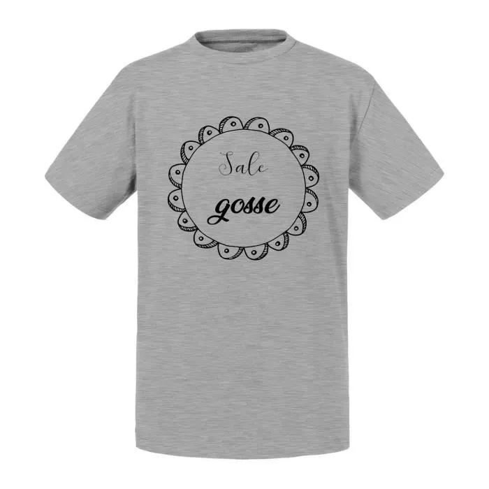 T-shirt Enfant Gris Dessin Sale Gosse Humour Message-0
