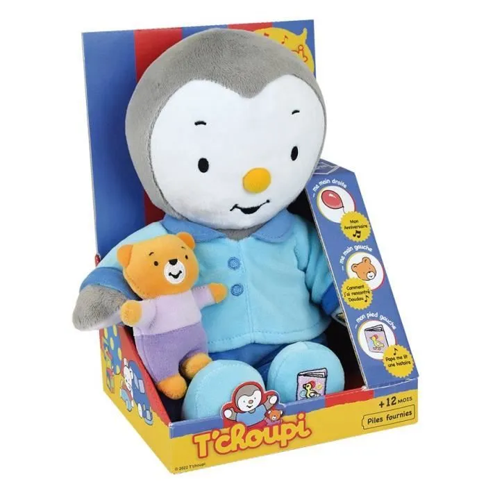 Peluche T'CHOUPI Raconte moi une histoire - JEMINI - ± 30 cm - Bleu - Enfant - Mixte-2