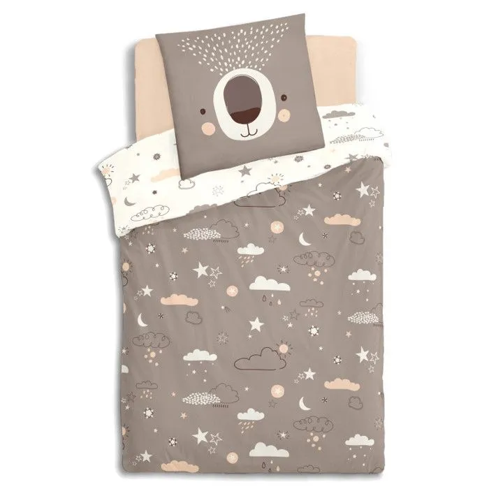 Parure de couette 140 x 200 "Ours" Réversible 100% Coton / 57 Fils/cm²-2