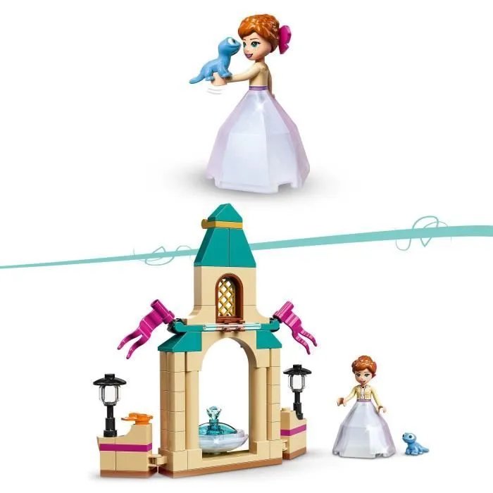 LEGO® 43198 Disney La Cour du Château d’Anna, Jouet de Construction pour Enfants avec Mini-Poupée Reine des Neiges 2 et Robe Diamant-2