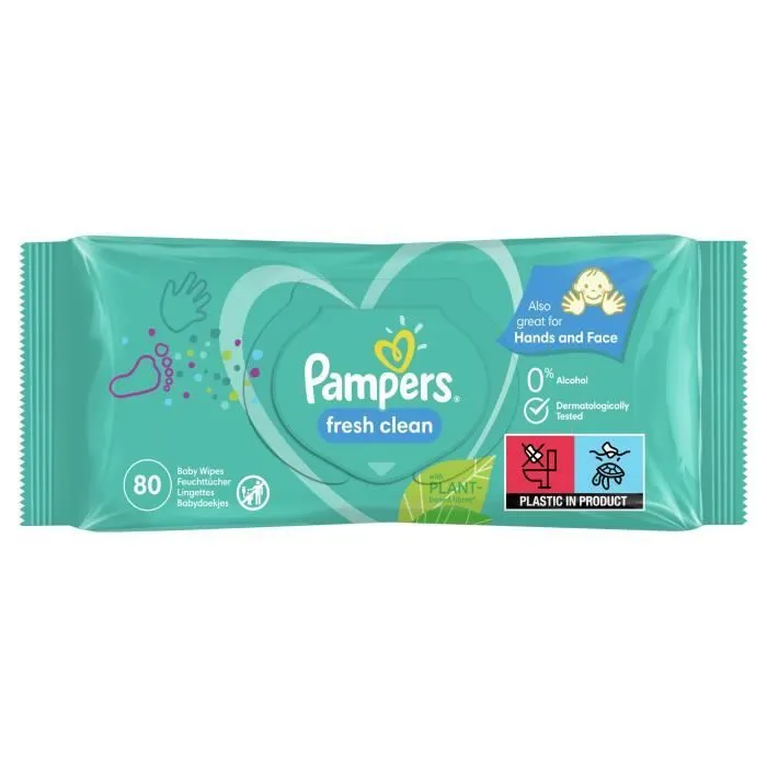 PAMPERS Lingettes Bébé - FRESHCLEAN - Lot de 1 x 80 lingettes-0