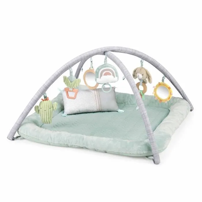 INGENUITY Tapis d'éveil au sol bébé Calm Spring Extra moelleux 6 jouets mutil sensoriels détachable-0