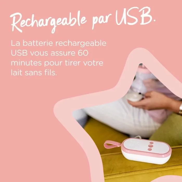 TOMMEE TIPPEE, Tire-lait électrique made for me, rechargeable par USB, silencieux et transportable, biberon inclus-6