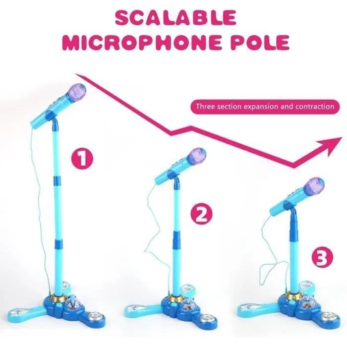 Micro Enfant sur Pied Karaoké Enfants Micro Enfant pour Chanter Fille .-1