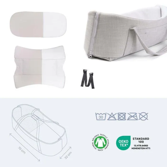 doomoo Couffin Bébé Nest&Go - Dès la naissance & jusqu'à 9kg - Facilite le Transfert de Bébé, Beige-2