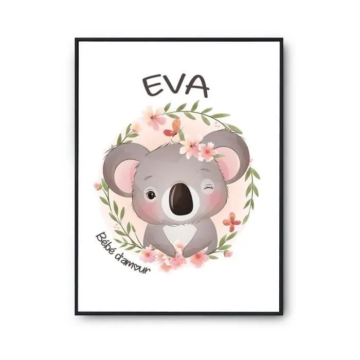 Affiche - Bébé d'amour - Koala - 42 x 59.3 cm - Papier 310 g/m² - Décoration murale-0