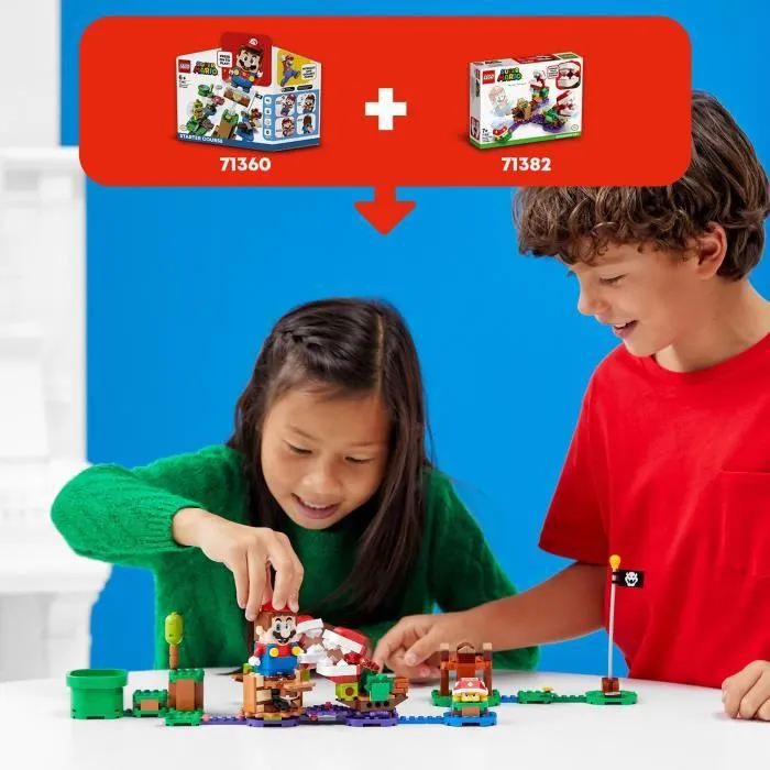 LEGO® Super Mario™71382 Ensemble d’extension Le défi de la Plante Piranha, à combiner avec le Pack de Démarrage LEGO® Super Mario™-1