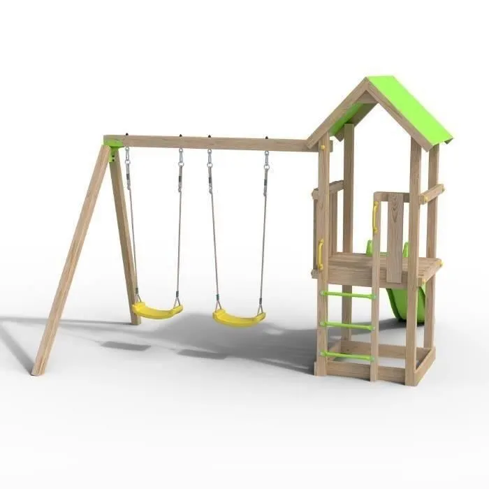 Aire de jeux en bois EASY XPERIENCE TRIGANO - 6 enfants-5