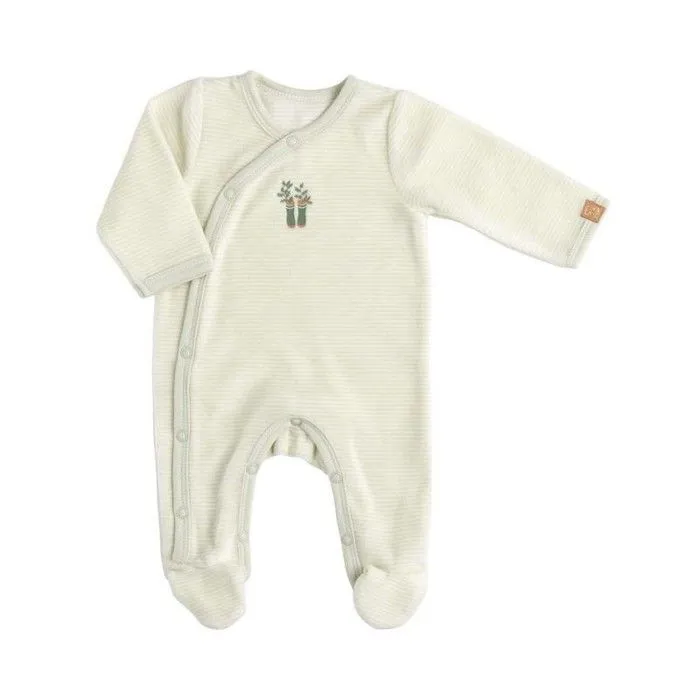 Pyjama bébé - Sauthon - 3 mois - Velours - Imprimé petit carreaux - Certifié Oeko-tex-1