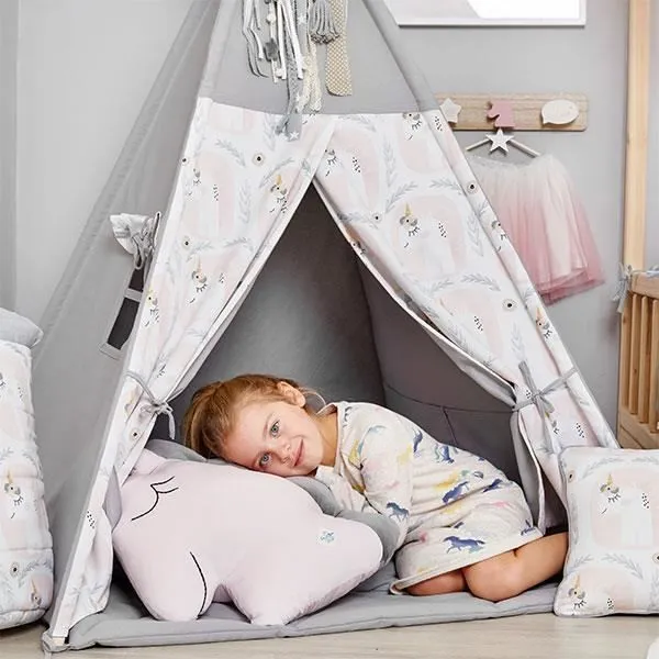 Tente Tipi + Tapis + Coussins - Unicorn-3