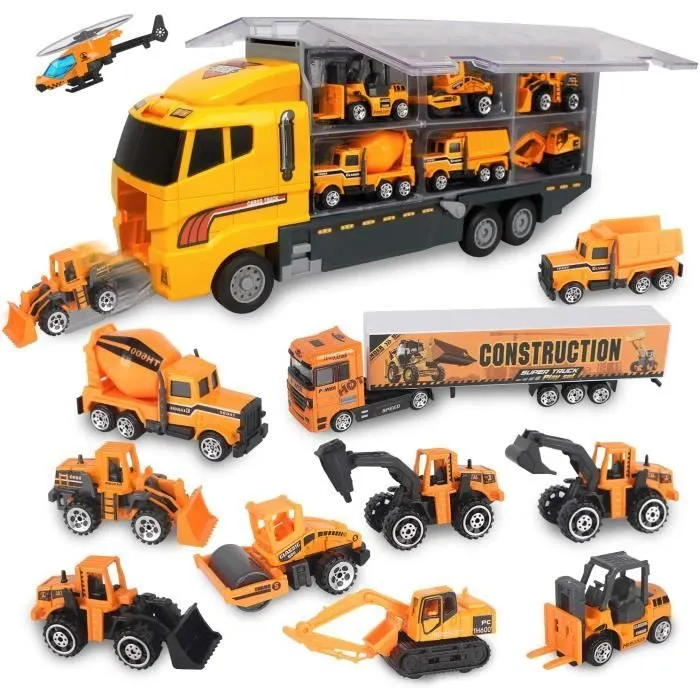Camion de Transport Voiture Jouet Mini véhicules pour Enfants pour Cadeau Garçons-0