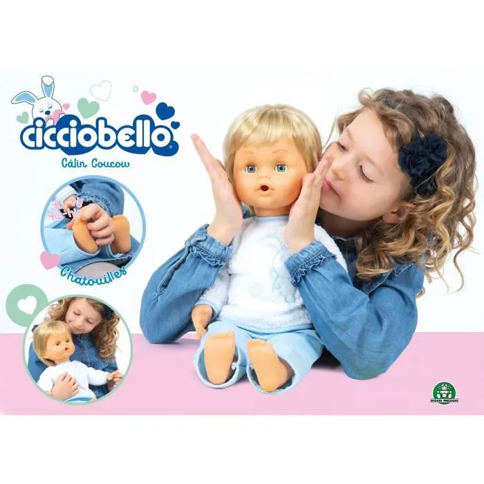 Bebeboutik Cicciobello Calin Coucou poupon 42 cm corps souple 1 tetine et 1 doudou Jouet pour enfants des 2 ans CCB99