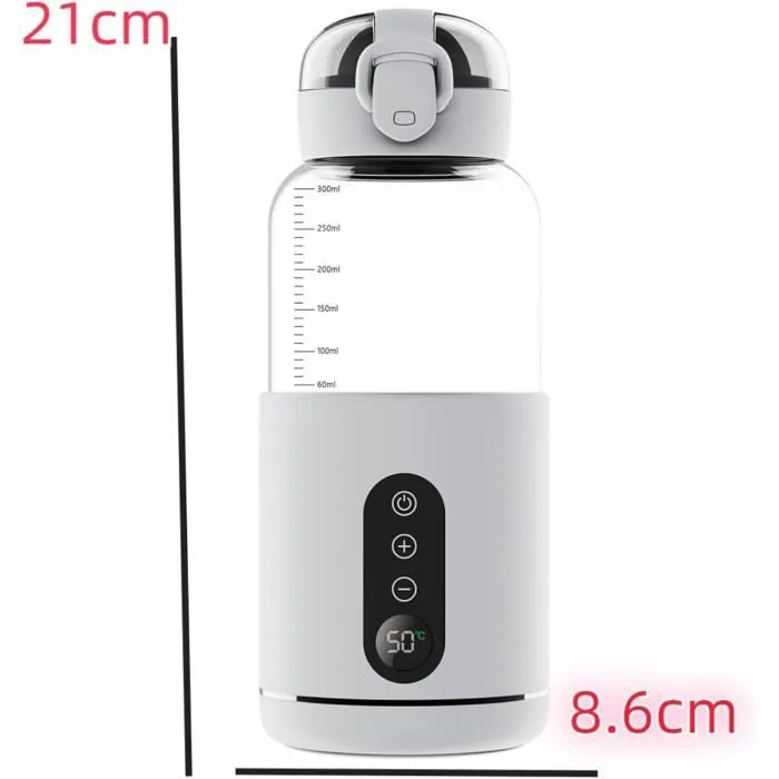 Chauffe-Eau portatif,Chauffe-Eau Portable pour Formule bébé Capacité de 300 ML,Chauffe biberon Nomade sans Fil-3