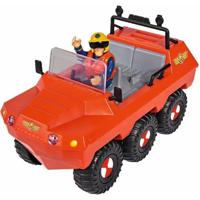 Jouet - SIMBA - Sam le pompier avec véhicule amphibie - Rouge - Extérieur - Mixte-0
