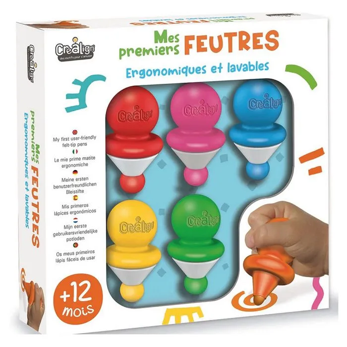 Feutres - Crealign - CL211 - Ergonomiques - Lavables - Multicolores-0
