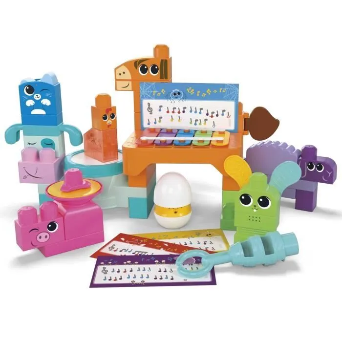 MEGA BLOKS-Les Musiciens de la Ferme-Jouet sensoriel (45 pcs) HPB46-1