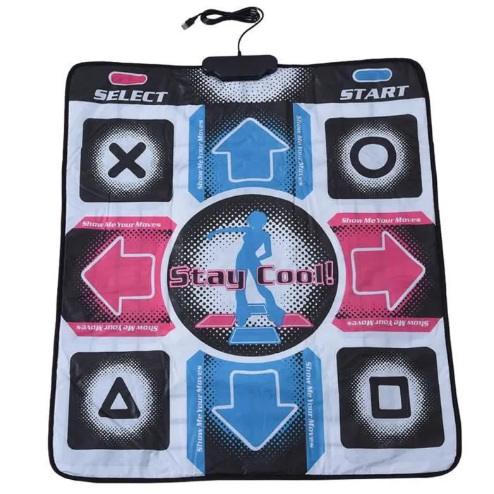 Danse tapis Simulateur de de danse pour ordinateur portable usb antidérapant Noir Z12397-2