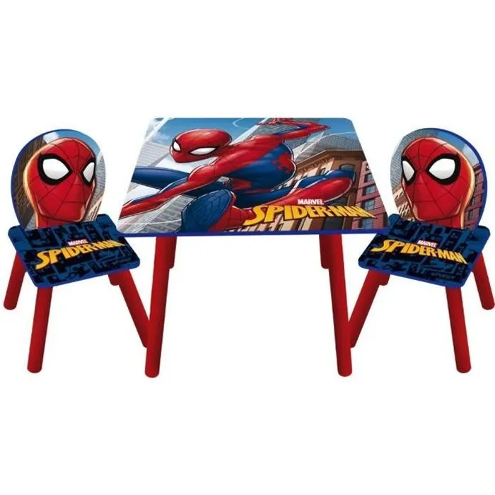 Ensemble table et chaises Spiderman - Marvel - Pour enfant à partir de 3 ans - Bois robuste-0