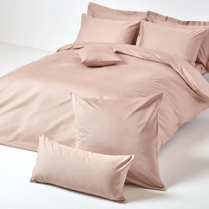 Taie d'oreiller 80x80 cm 100% satin de coton égyptien 1000 fils coloris Beige taupe-3
