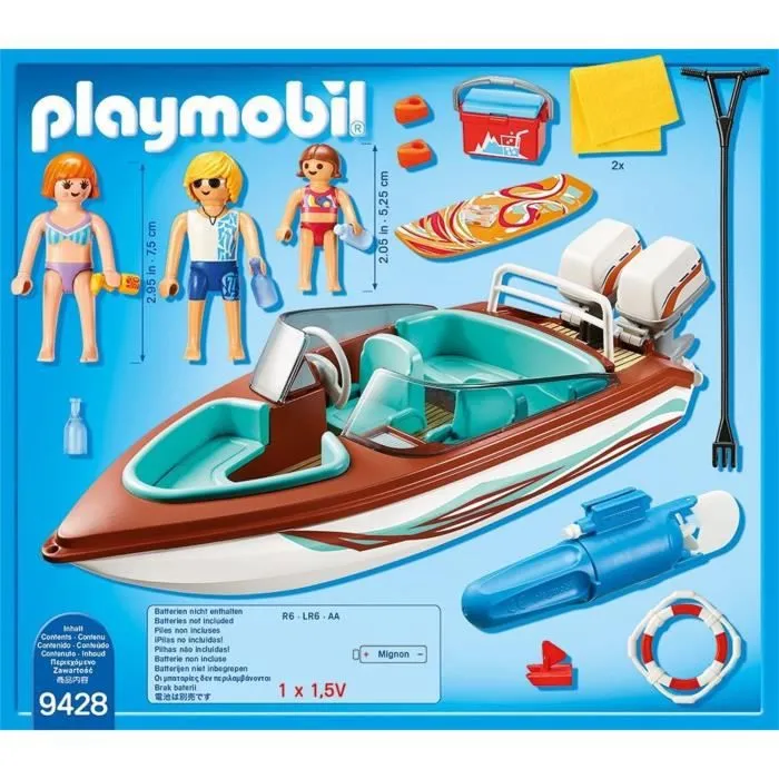 PLAYMOBIL - Family Fun - Vacanciers avec vedette et moteur submersible-1