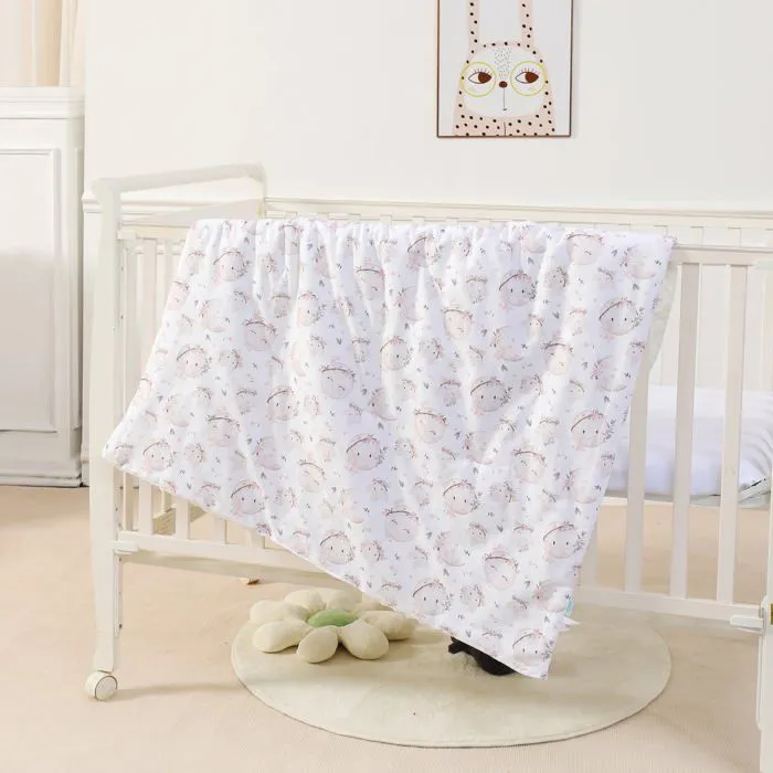 Couverture en Coton et Minky - 75x100 - Aster White | SUPERBE BEBE-4