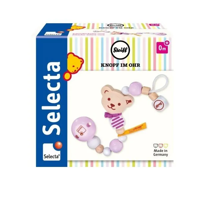 Selecta - Attache-tétine Ours Steiff rose - SCHMIDT-3