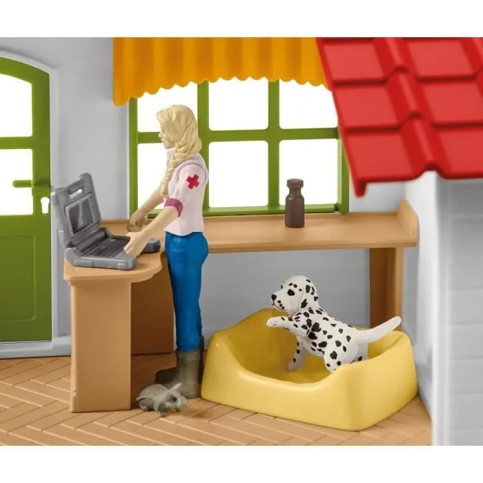 Cabinet vétérinaire avec animaux, coffret de 43 pièces avec figurine vétérinaire, animaux et accessoires, jouets animaux de la-4